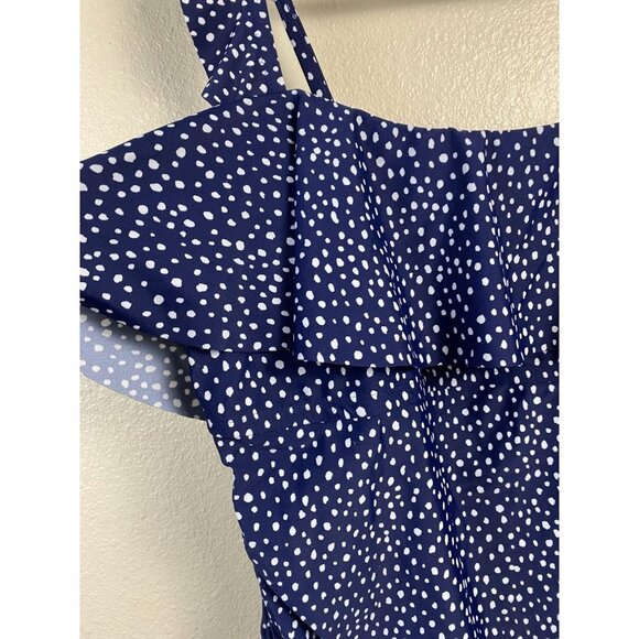 New Kona Sol One Piece Swimsuit womens Plus size 20 Full Seat Coverage Blue dots - Picture 10 of 12